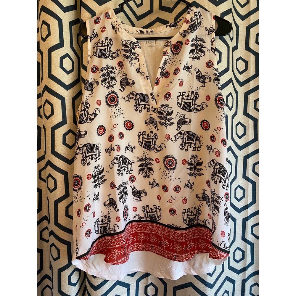 Elephant Patterned Tank Top